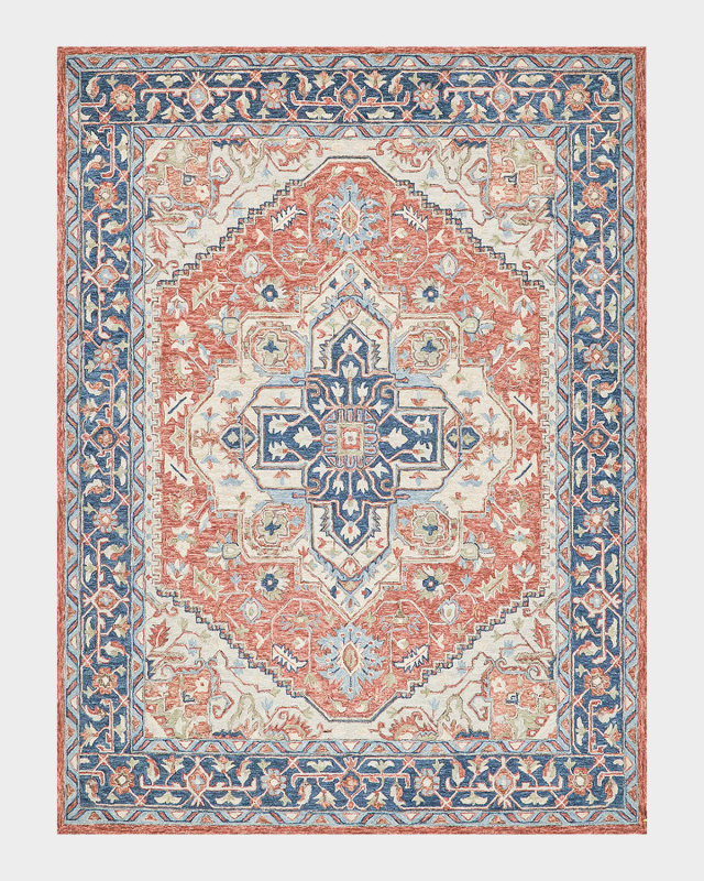 Richmond Serapi Hand-Tufted Red/Blue Rug, 10' x 14'